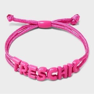 BaubleBar Pink 'FRESCHIC' Letter Cord Bracelet